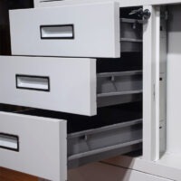 2-Door Glass Front Cabinet with Safe - Image 8