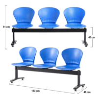 3-Link Reception Waiting Bench - Image 3