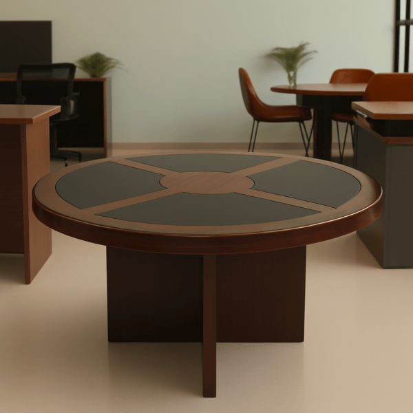 hhh-600x600-1 round boardroom table, circular meeting desk, conference room table round, premium discussion table, luxury executive boardroom desk, compact meeting table, modern corporate round table, collaboration office desk, multi-person round table, solid wood meeting table, mahogany round boardroom desk, walnut circular conference table, dark oak discussion table, white modern meeting desk, minimalist boardroom centerpiece, industrial style round desk, veneer executive table, glass top conference table, boat front alternative table, small group meeting desk, 4 seater round table, 6 person circular table, 8 seat boardroom table, circular training room desk, co-working space table, huddle room round desk, private office meeting table, seminar discussion table, institutional round desk, university boardroom table, corporate headquarters furniture, executive suite roundtable, b2b office furniture, commercial grade meeting desk, BIFMA certified boardroom table, heavy duty office desk, scratch resistant surface table, waterproof conference top, wire management round table, built-in cable grommet desk, tech-integrated boardroom table, power strip conference table, media ready meeting desk, media hub circular table, center pedestal boardroom table, cross base meeting desk, chrome leg discussion table, heavy load capacity desk, sturdy wooden conference table, durable steel frame desk, space optimizing meeting table, space-saving boardroom furniture, custom wood round desk, artisan crafted conference table, wholesale corporate tables, bulk training room furniture, affordable luxury boardroom desk, premium office centerpiece, showroom quality table